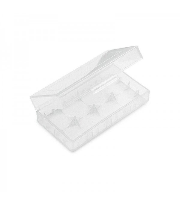 2 Bay 18650 Plastic Battery Case - Clear