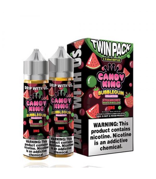 Candy King Twin Pack Bubblegum Strawberry Watermelon 2x60ml Vape Juice